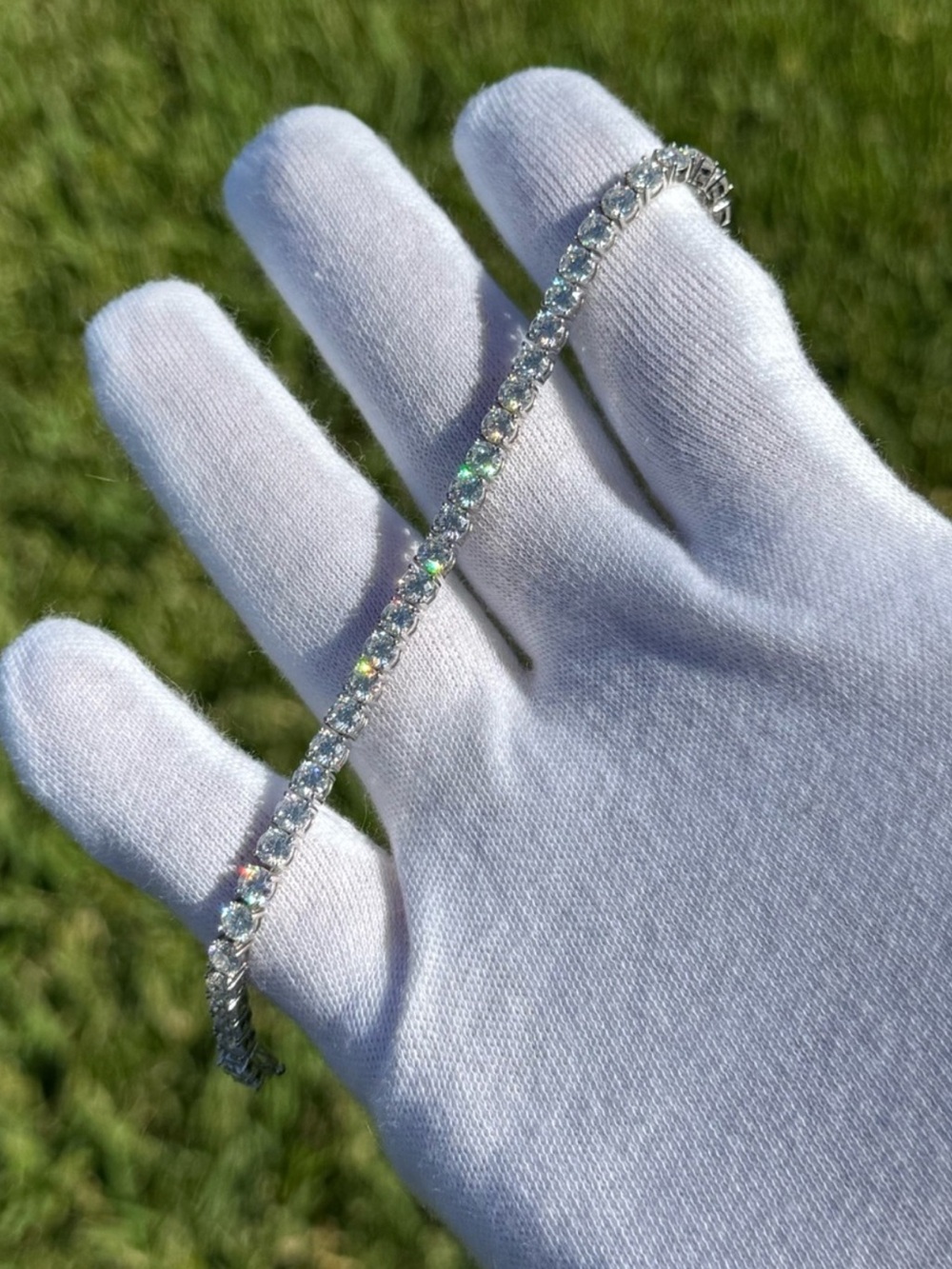 925 Silver, 12.6CTW Moissanite Tennis Bracelet - 7”